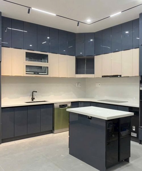 TỦ BẾP CÁNH KÍNH, BÀN ĐẢO