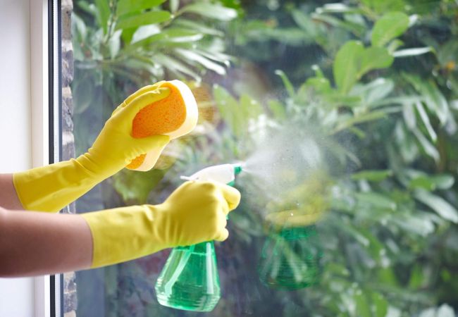 Các chất tẩy rửa làm sạch mảng bám trên cửa kính